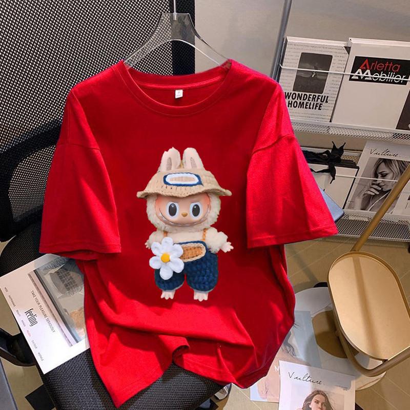 COD Labubu T Shirt Women Lengan Pendek Labubu Men Unisex Adult Korean Style Crew Neck Tshirt