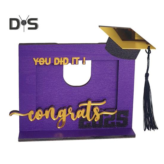 

Деревянная фоторамка для выпускного, шляпа бакалавра, фоторамка для выпускников 2025 года, держатель для фотографий, подставка для домашней вечеринки