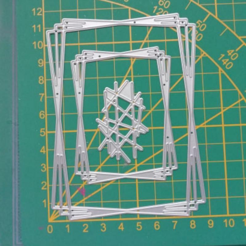 Set 8 Fustelle Rettangolari ZbFwmx Per Scrapbooking E Biglietti – Acciaio, Varie Misure