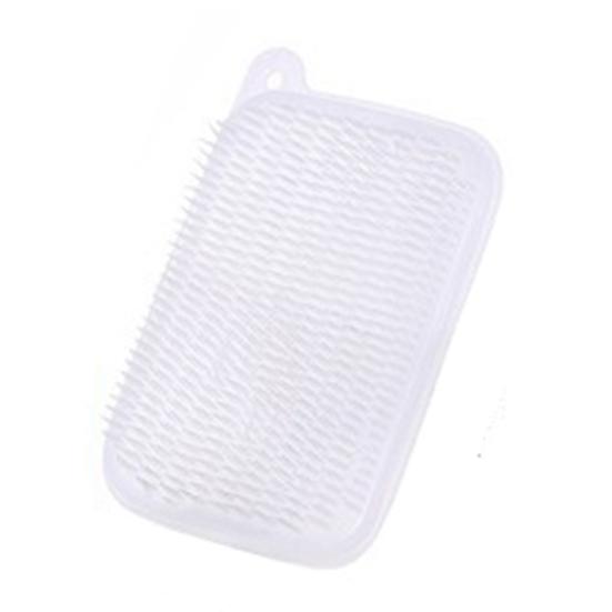 

Cleaning Brush Soft Dense Bristles Easy to Rinse Versatile Drainer Household Scrubber Fruits Vegetables Dirt Removal Hanging Hole Cleaning Scrubber білий