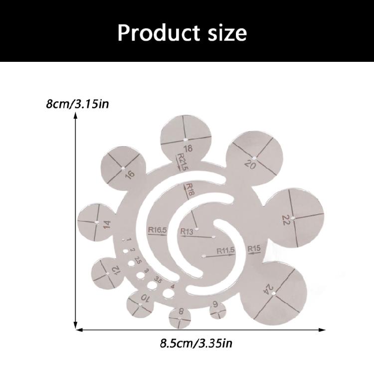 Stainless Steel Circle Template Round Leather Cutting Tool Corner Cutter for Measurement in Various Crafting Tasks