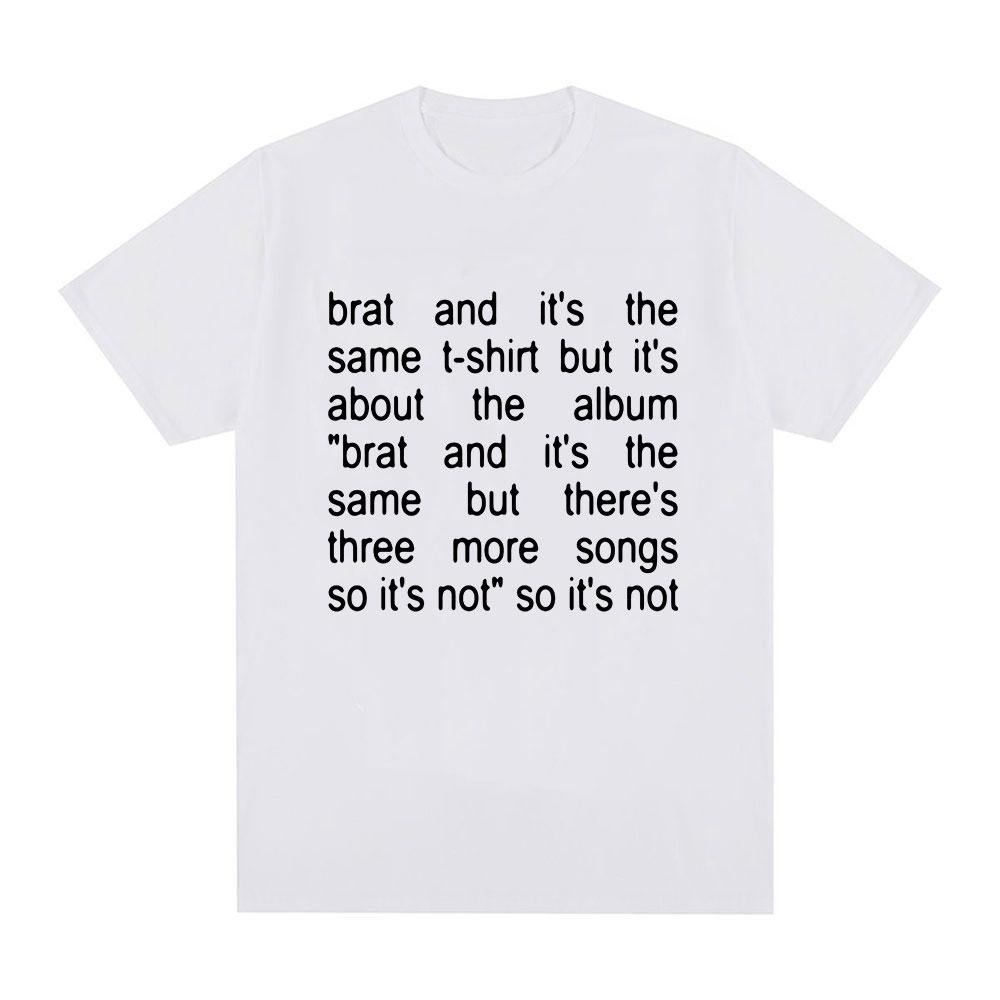 

Футболка Charli Xcx Brat and It s The Same Album для мужчин и женщин Футболка Harajuku 100% хлопок Повседневные удобные футболки большого размера Универсальные L