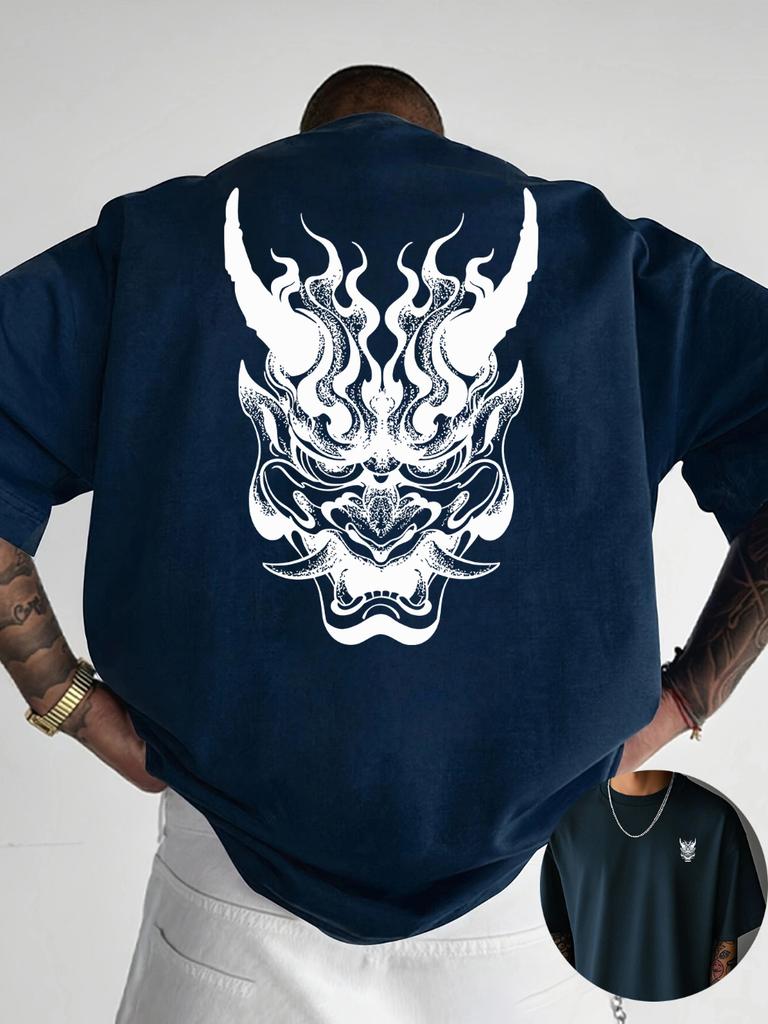 Creative Front and Back Printed Round Neck TShirt Made of Pure Trendy and Fashionable Short Sleeves for Summer Casual Style Top