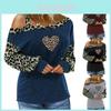 Stylish Women's Leopard Print Cold One Shoulder T-shirt Blouse For Casual Wear