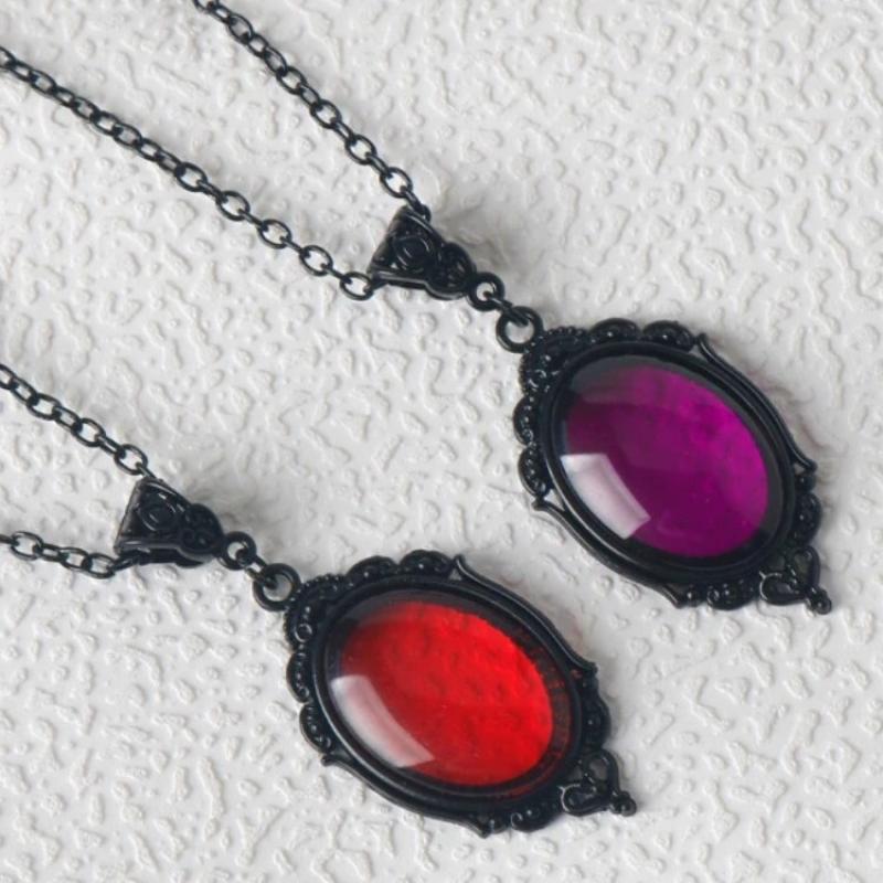 Vampirfledermaus Halskette, Blut-Kamee, Lila, Gothic Schmuck, Schwarze Fledermaus, Hexen-Accessoires, Pagan, Alternativ, Vintage Choker ,Mann