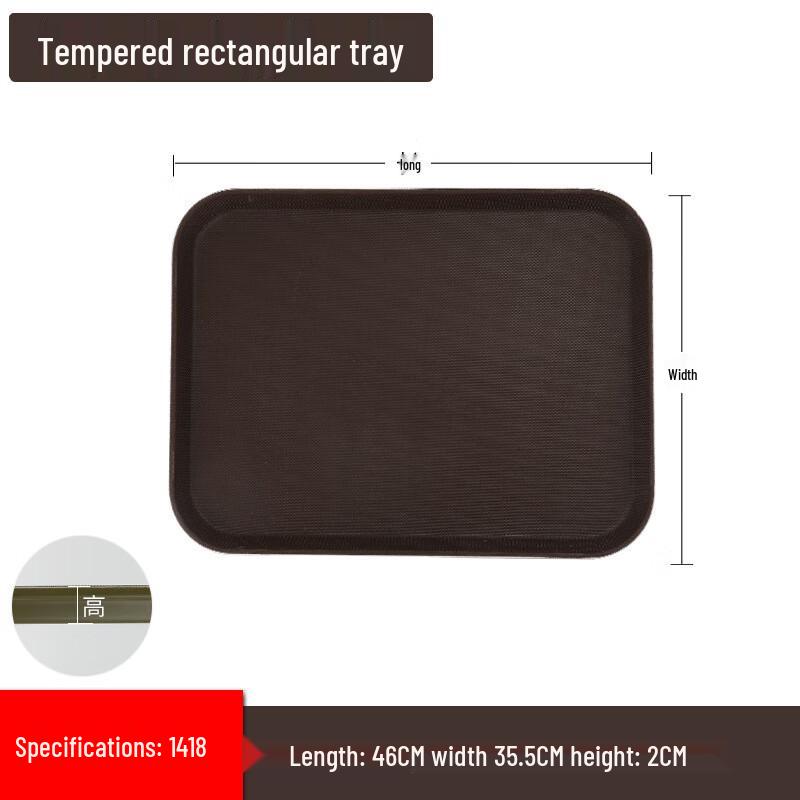 WA Tempered Glass Fiber Serving Tray Square Tempered 1418