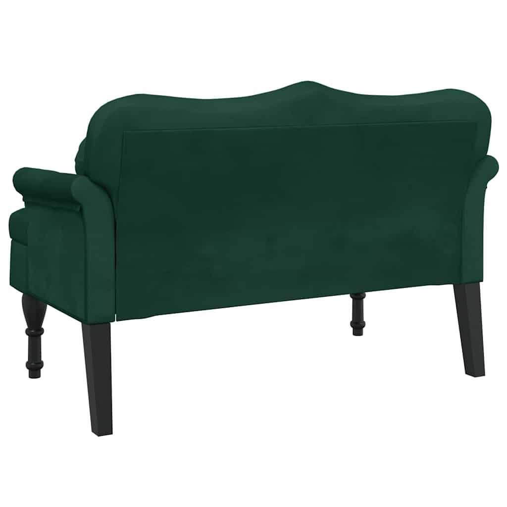 Bench with Cushions Dark Green 120.5 x 65 x 75 cm Velvet