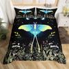 Butterfly And Death Moth Duvet Cover Queen Gothic Skull Flower Star Sky Moon Bedding Set Polyester Boho Exotic Black Quilt Cover