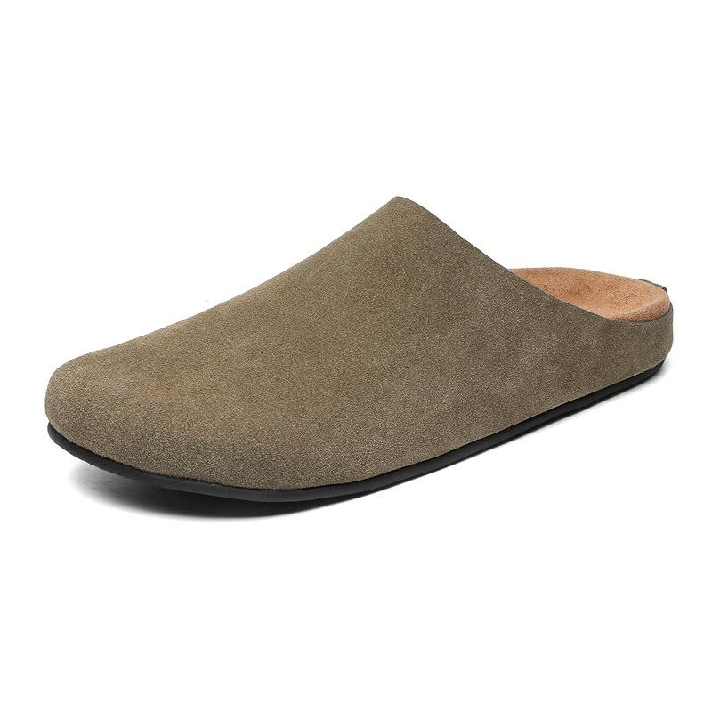 

3696 Lazy summer new flat-bottomed comfortable outer wear thin slippers casual outdoor one-pedal home shoes 45 армія зелений колір