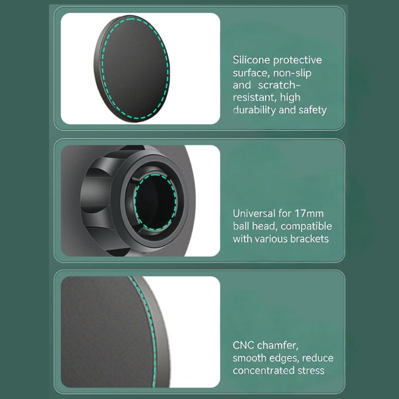 Aluminum Magnetic Phone Holder Head for Car Indoor Use Adjustable Angle Easy Setups Head Versatile Application