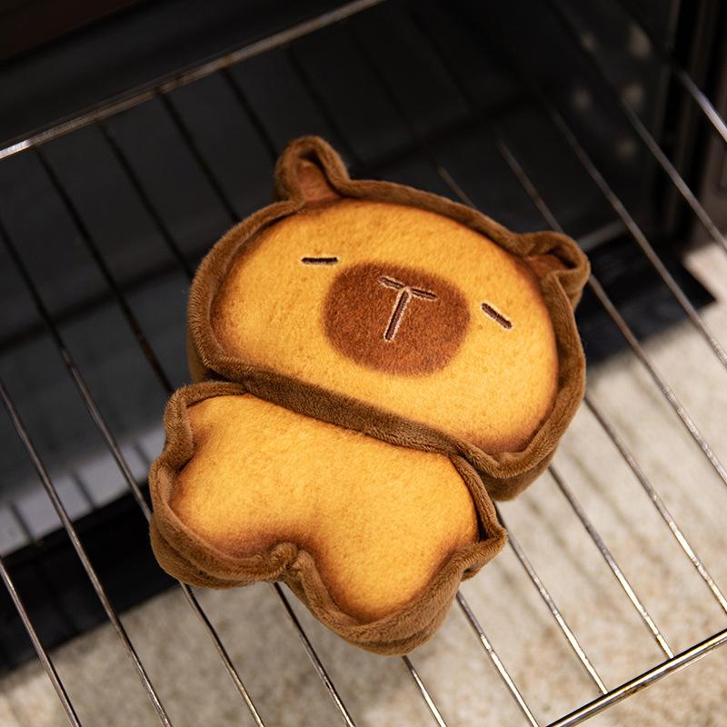 Kawaii Plush Biscuit Capybara Throw Pillow Cute Capibara Cake Cookie Toast Keychain Sofa Cushion Nap Sleeping Toys Birthday Gift