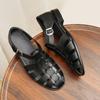 2025 New European and American Men's Genuine Leather Casual Flat Cowhide Sandals, Large Size