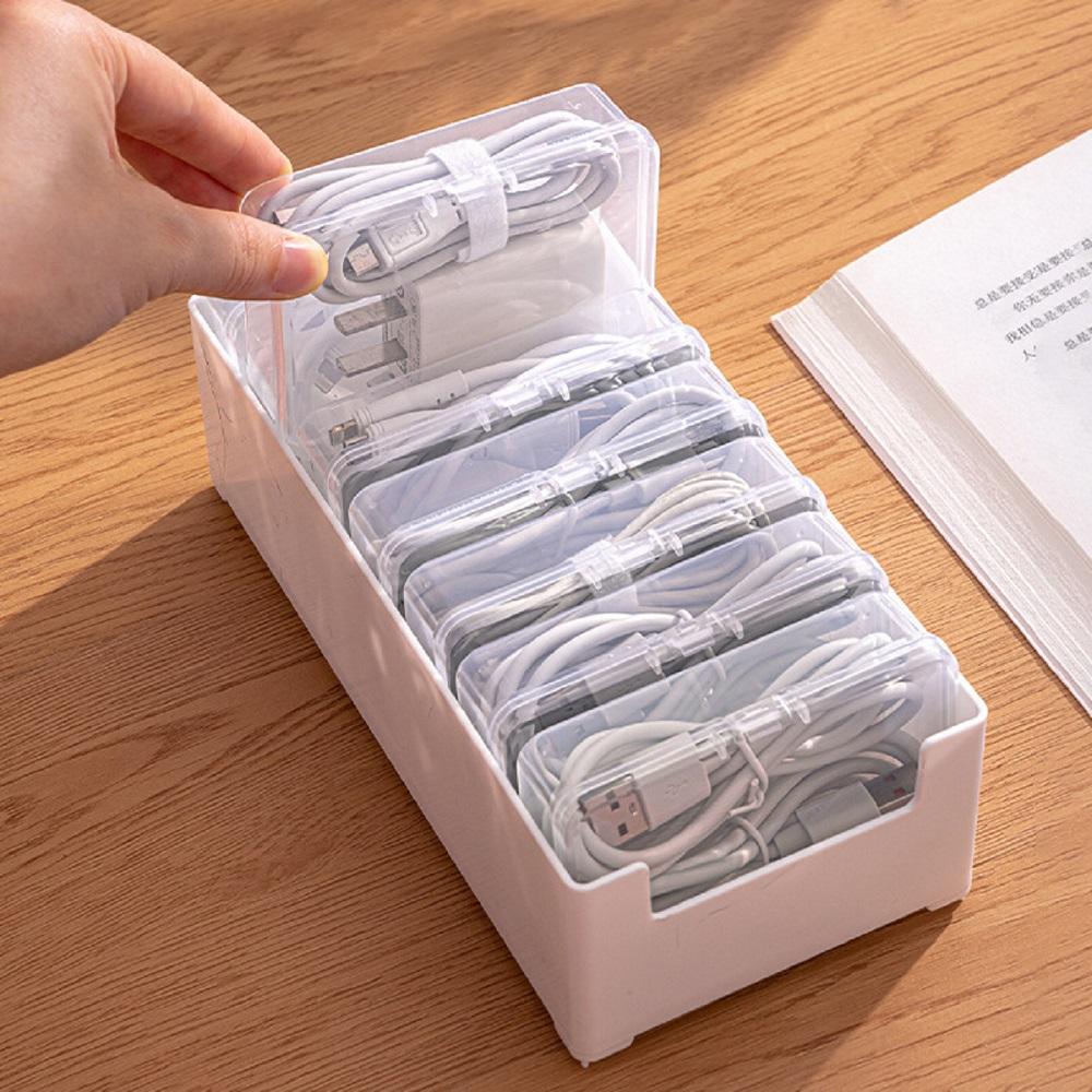 

1 Set Data Cable Storage Box,Power Charging Cable Mobile Phone Charger Storage Box,Desktop Cable Management Box белый
