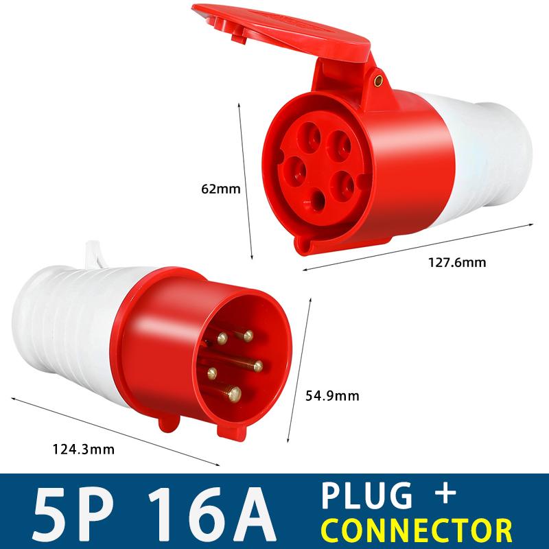 240V 16A Car Connection Plug Adapter 3 4 5PIN Mains Hook Up Site Socket for Caravan Motorhome Camping Power Supply