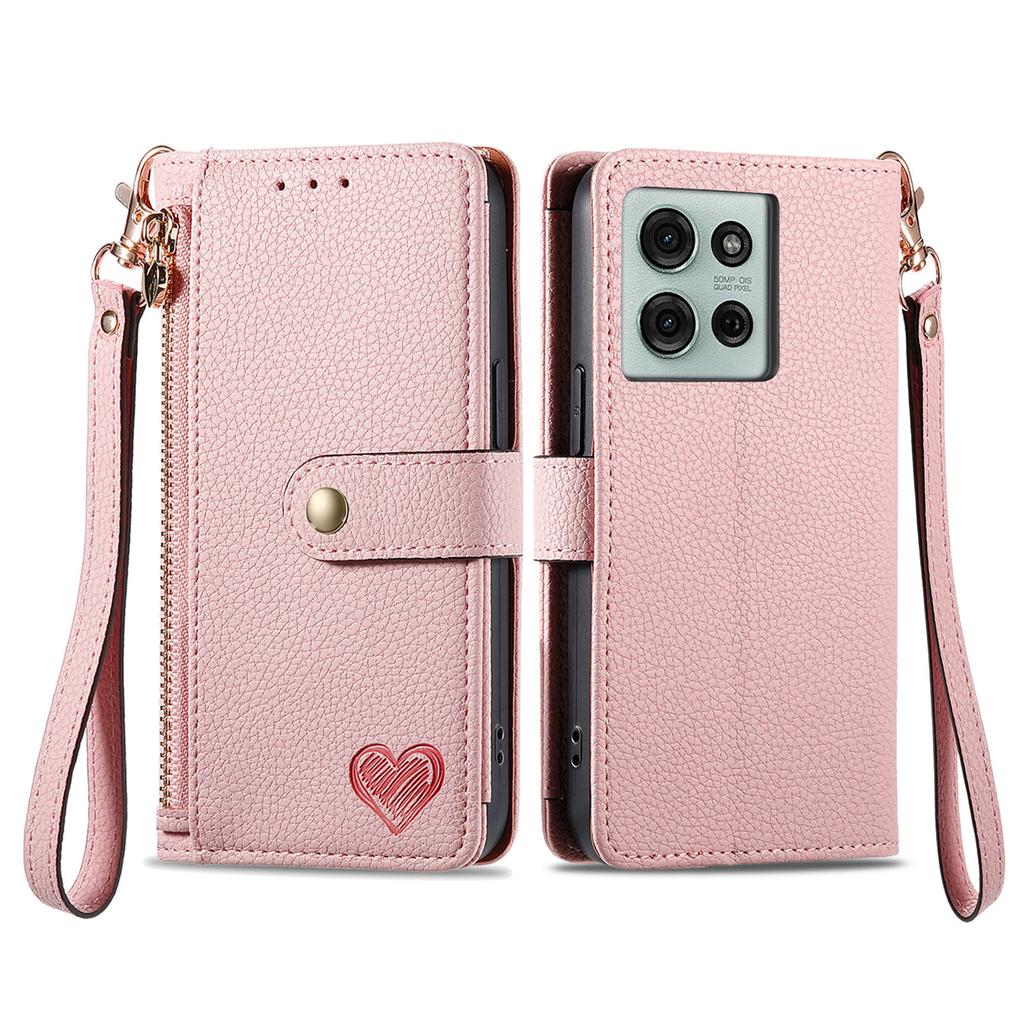 For Motorola Moto G75 5G Case RFID Blocking Zipper Pocket Leather Wallet Phone Cover