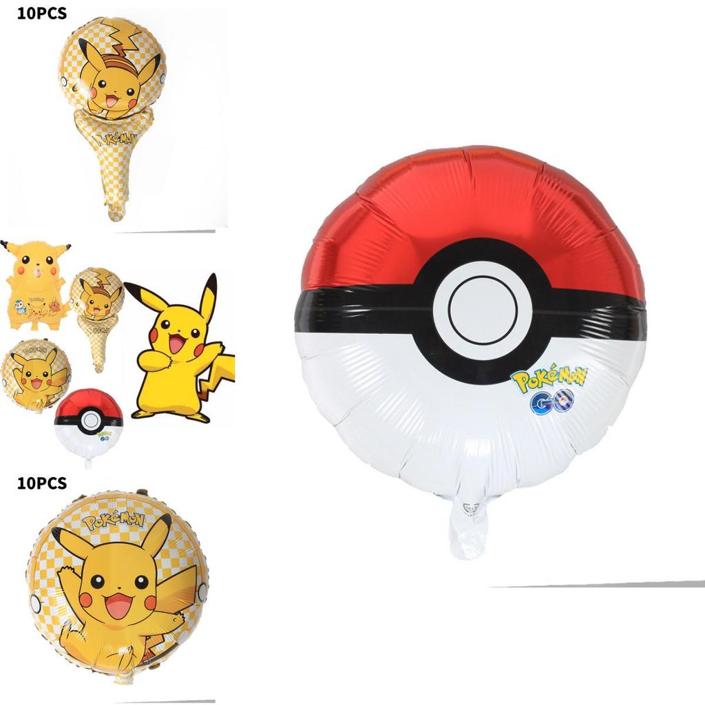 Pikachu Aluminiumfolienballon 18 Zoll Rund Cartoon-Tier Partydeko Für Geburtstagsfeiern