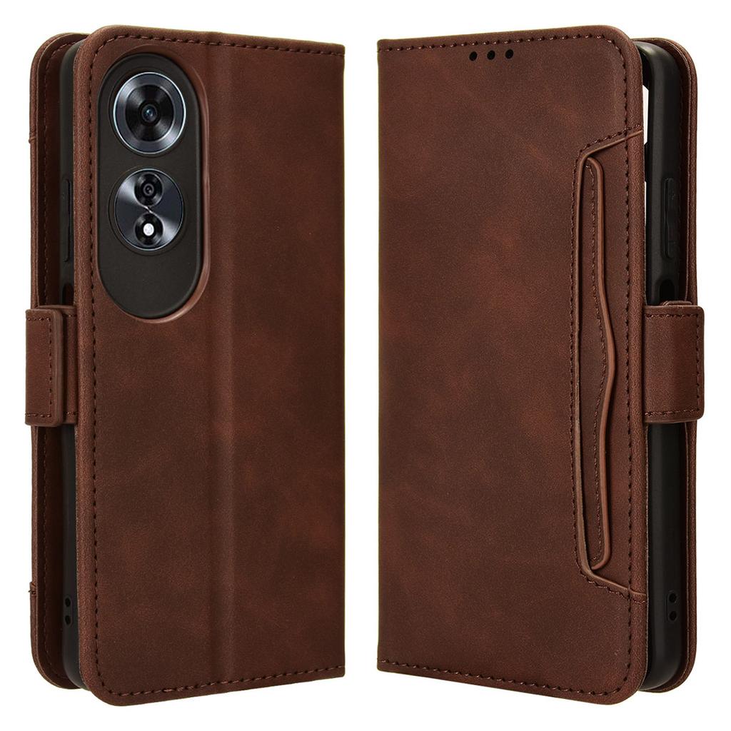 For Oppo A60 4G Case with Multiple Card Slots PU Leather Flip Stand Cell Phone Cover