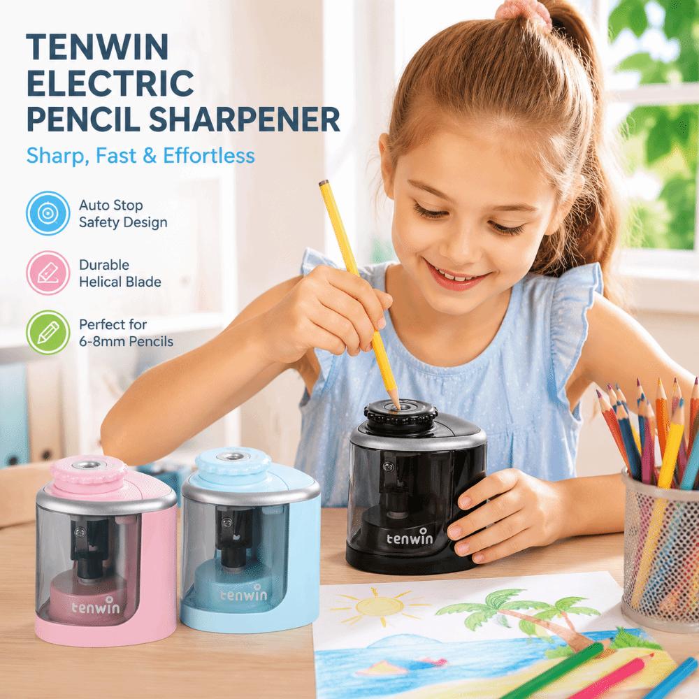 Electric Tenwin Automatic Sharpener 2 In 1 Student Sharpener Pencil Sharpener  Classroom Prize
