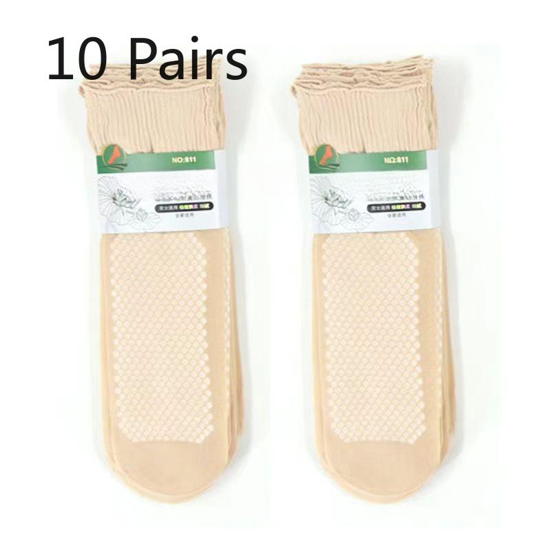 

10 пар женских тонких гольфов свободного кроя с нескользящей подошвой для весны и лета 10 Pairs телесный