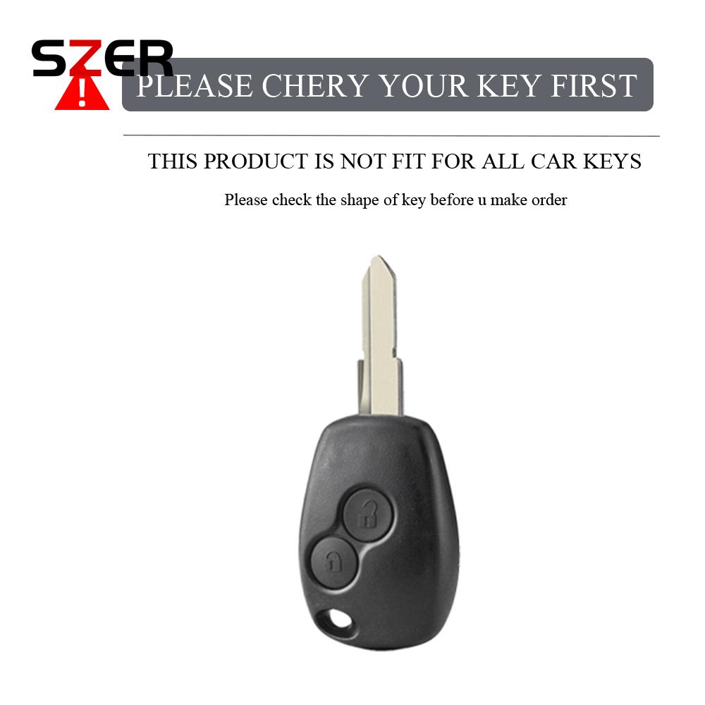 For Renault Trafic Clio Duster Logan Dacia Sandero For Nissan Terrano Almera 2 Button Tpu Car Key Case Cover Protector Keychain