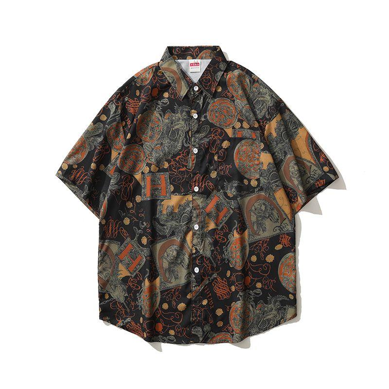 2026 Summer Men Hawaiian Shirt 3d Plant Shirt For Men Flower Print Plus Size Hawaiian Shirts Beach Flower Shirt M