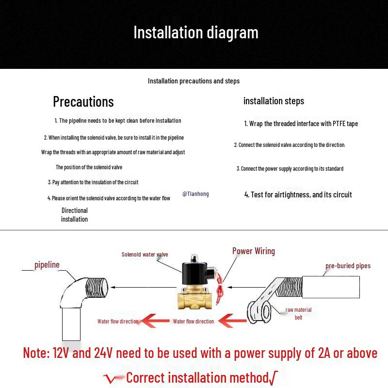 2x Normally Closed Solenoid Valve, 220V Water Valve, 24V 4-Point Inlet, 6-Pipe Electronic Control, Copper Shower Switch