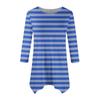 Women's Fashion Casual Round Neck Striped Printed Seven-point Sleeve Shirt Belted Loose Comfortable Top
