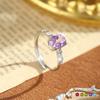 S925 Sterling Silver Ring Women's Natural Amethyst Peridot European and American Style Does Not Fade Hand Jewelry Fashion Gift