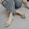 Flache Glänzende Schuhe Damen 2026 Neue Schleife Strass Fee Stil Lässig Pendeln Damen Bequeme Schuhe Damenschuhe