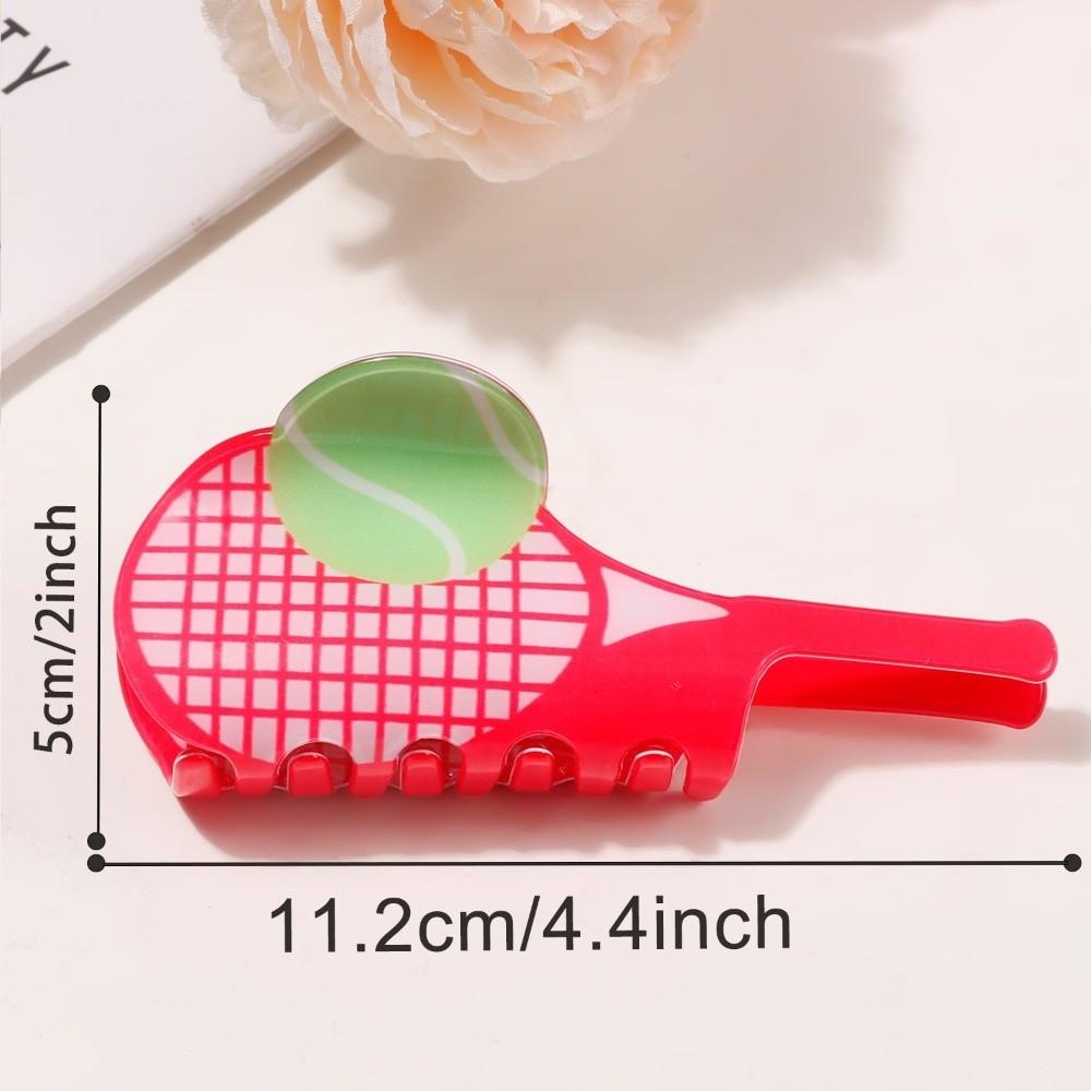 

Tennis Racket Shape Hair Clamps Non Slip Hair Accessory Tennis Shark Hair Clip for Women Girls 01