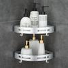 Modern 2-Tier No Drilling Aluminum Shower Shelf Corner Bathroom Organizer Wall Mounted Storage Rack