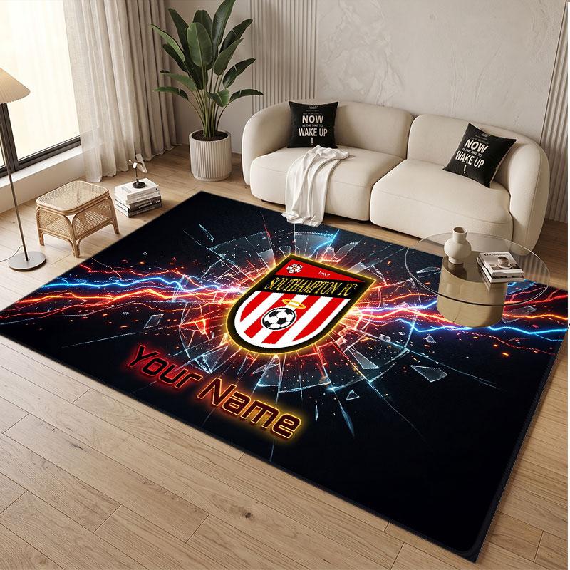 Custom Rug Southampton FC Pattern Print Name Text Soft Non‑Slip Floor Carpet for Home Indoor Decoration