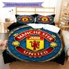 Set Lenzuola Trapunta Manchester United Copripiumino Federa Decorazione Casa Regalo di Compleanno (1 * copripiumino + 2 * federa, senza nucleo)