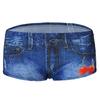 Women's Milk Silk Printed Denim Boyshorts - Comfortable, Breathable, Elastic, Sexy Shorts