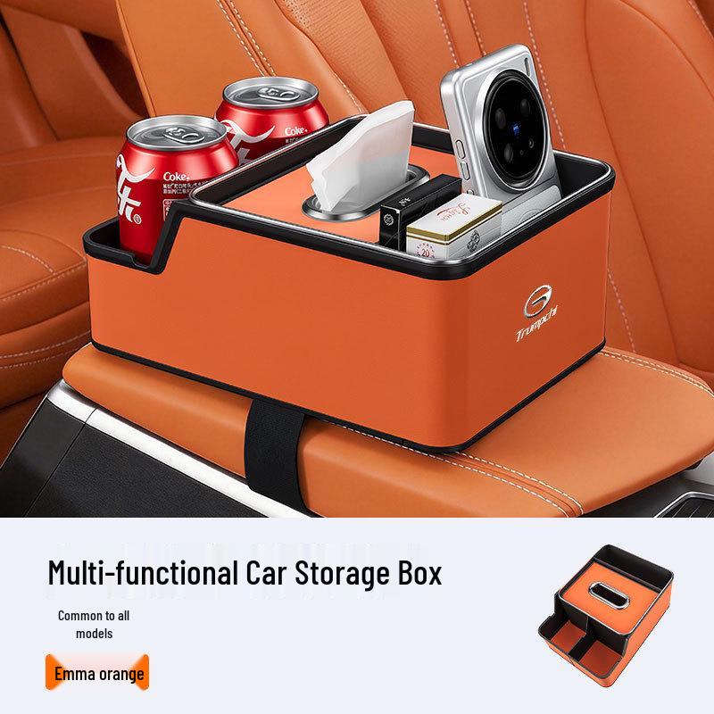 Compatible with Trumpchi Xiangwang S7/S9/M8/Yue7 Car Tissue Box & Cup Holder Armrest Storage