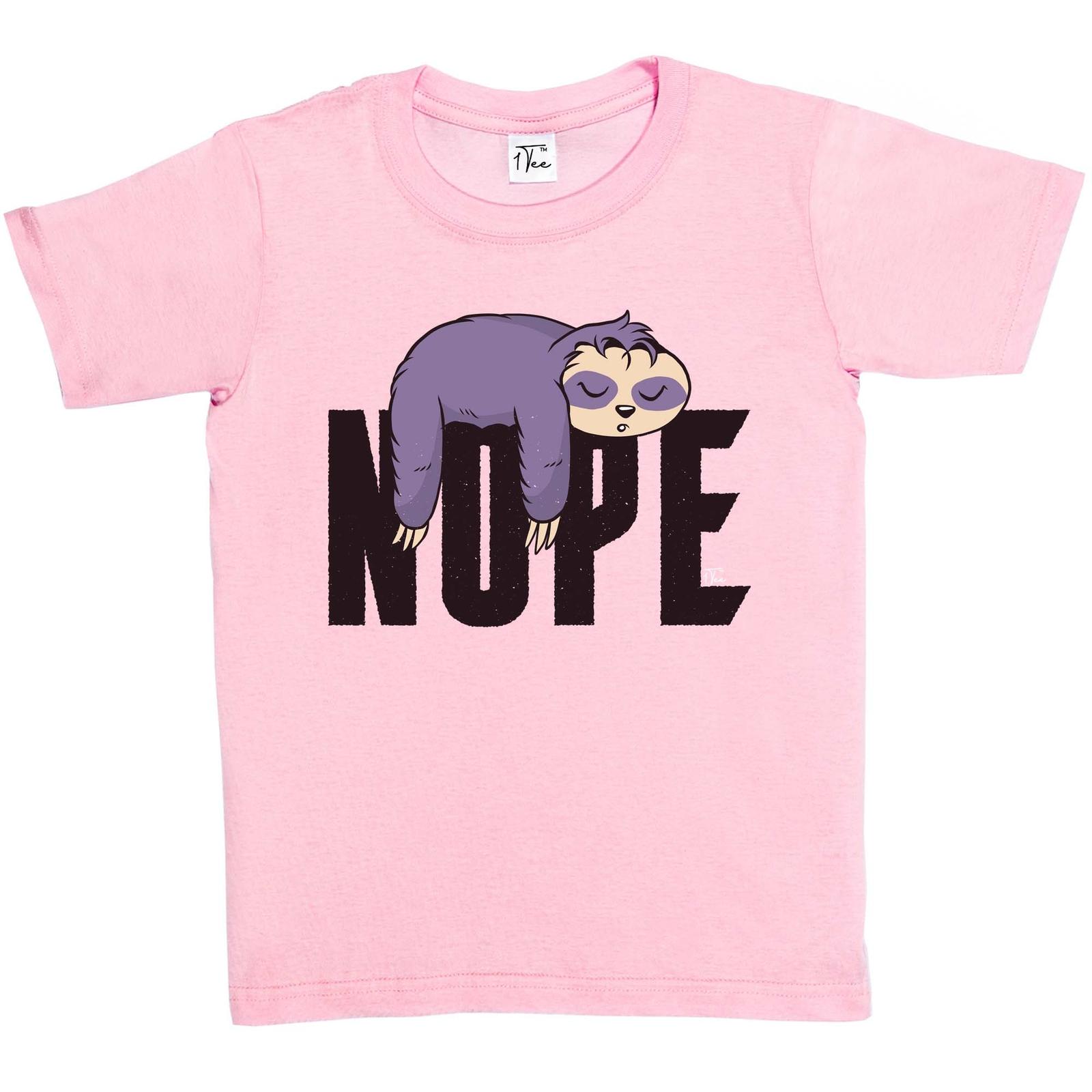 1Tee Kids Girls NOPE Sloth T-Shirt XXXXL