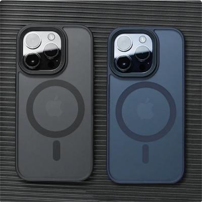 Matné priesvitné matné puzdro na telefón pre iPhone 16 15 14 13 12 11 Magnetické puzdro Pro Max Plus pre kryt bezdrôtového nabíjania Magsafe