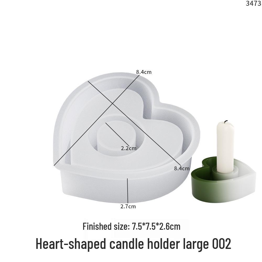 Heart-Shaped Silicone Mold for Epoxy Resin Aroma Candle Holder