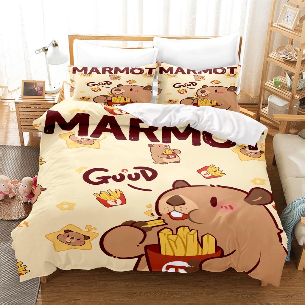 Kapibala Duvet Cover Set Comforter Bedding 3D Children'S Bedding Set 3-Piece King Size