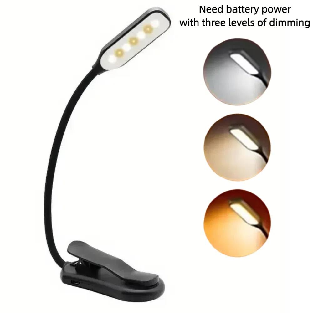 2025 New LED Reading Lamp No Harm To Eyes With Clip Bedside Lamp Portable Three-Speed Dimming Piano Score Lamp Night lighting