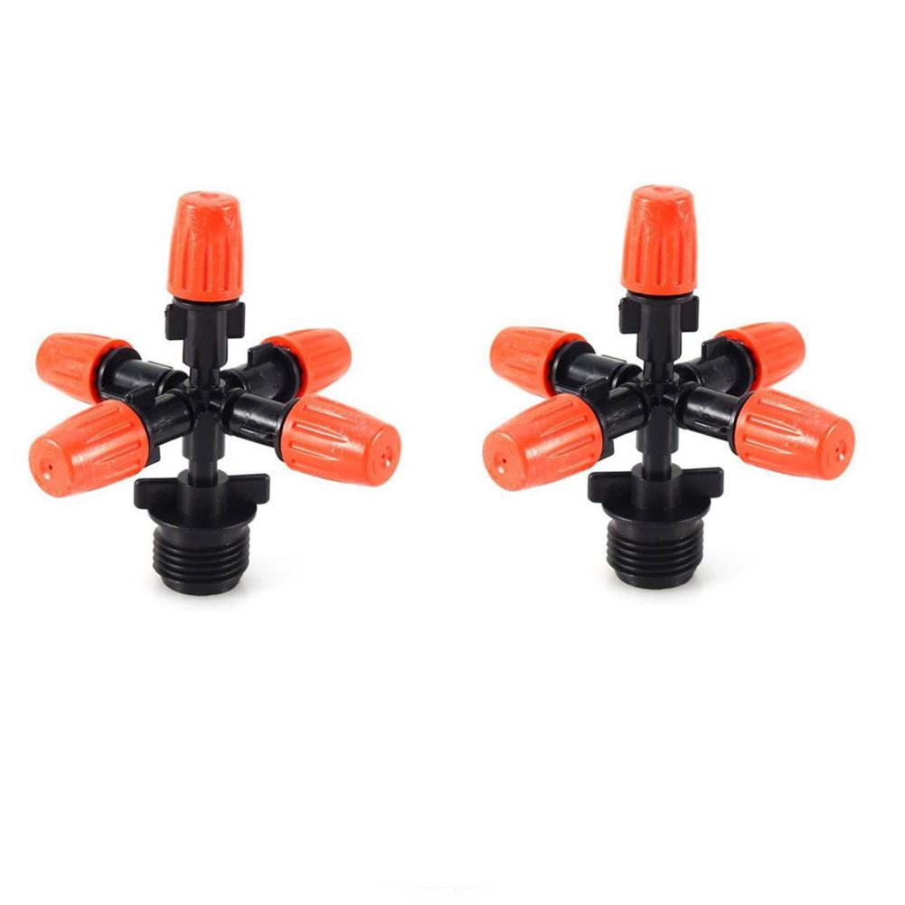 

2 шт. 5-головочная распылительная насадка, распылитель воды для полива сада и газона, полива уличных растений, распылительная насадка с распылением