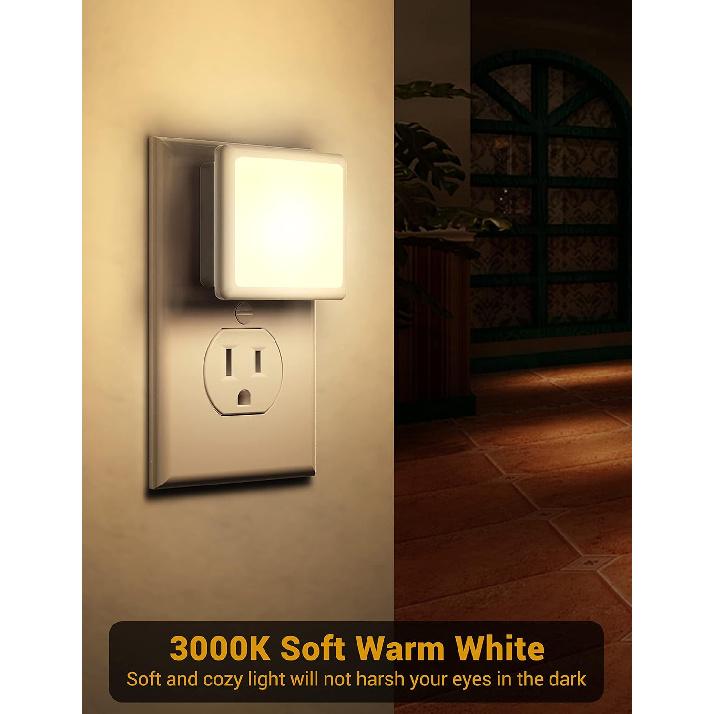 JandCase Night Lights Plug Into Wall 2Pack,Plug In Night Light Dusk-to-Dawn