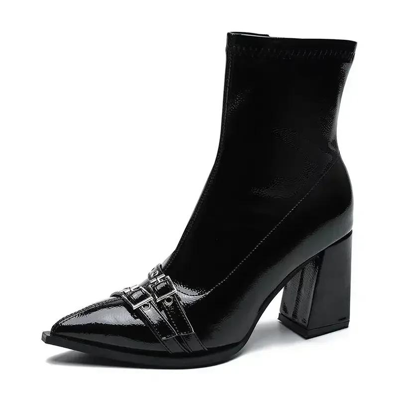 High Heels Stiefeletten Damen Stiefel Spitze Sexy Schuhe für Damen Neuer Seitenreißverschluss Klassische Tägliche Stiefel Damen Stiefel Botas