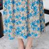 Elegant Dresses for Women Plus Size Loose Casual Vintage Print Long Dress With Sleeves Summer Middle-aged Women's Clothing
