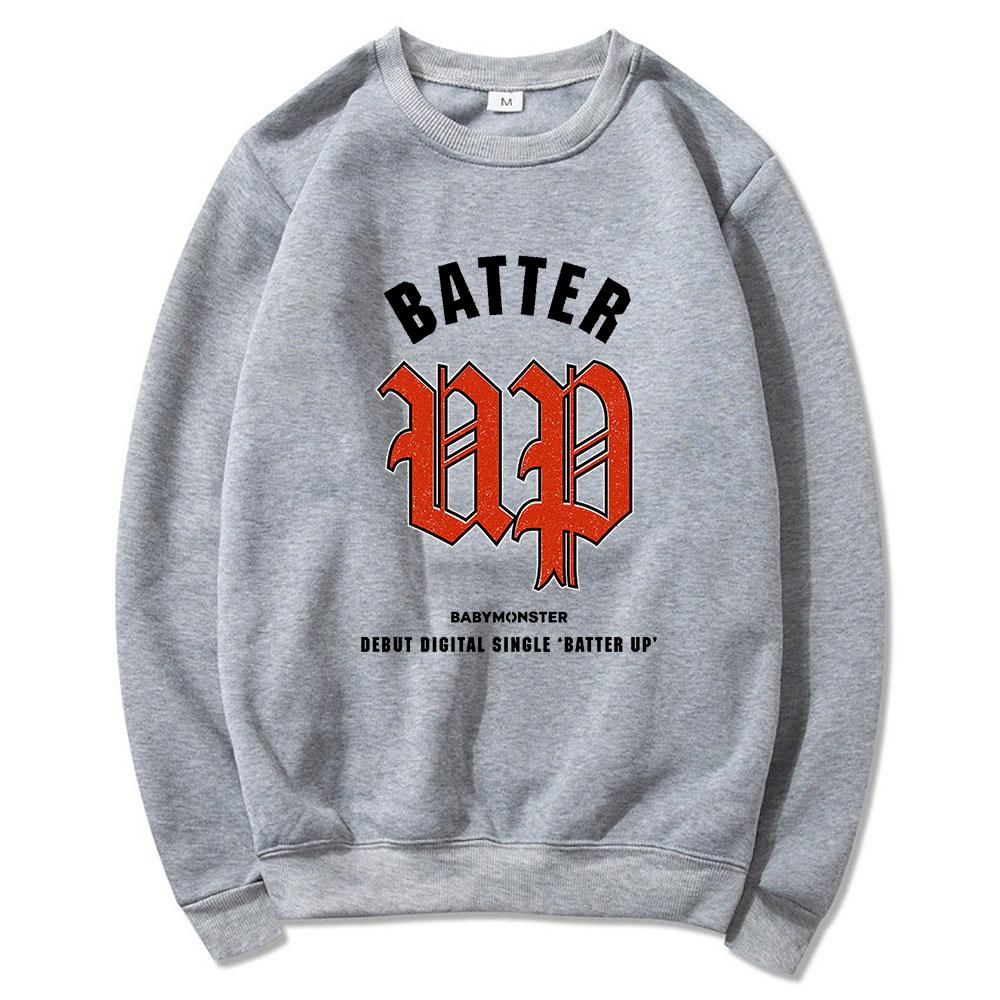 Babymonster Batter Up Hoodie 2024 Kawaii Women/men Harajuku Aesthetic Vintage Hoodies Funny Unisex Fleece Pullover Sweatshirt