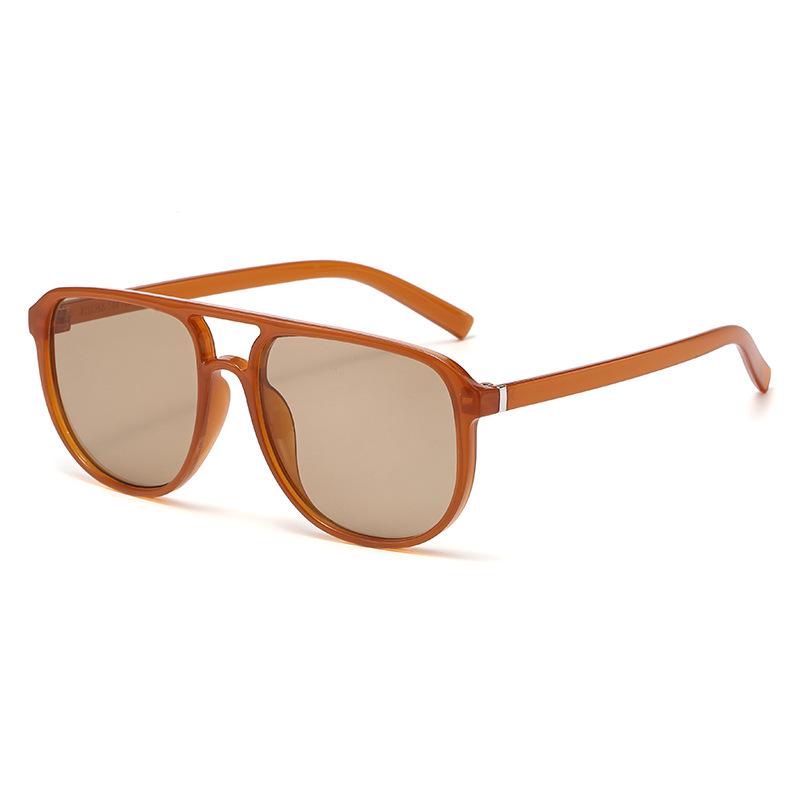 Trendy Double Bridge Round Frame Sunglasses for Outdoor and Street Riding