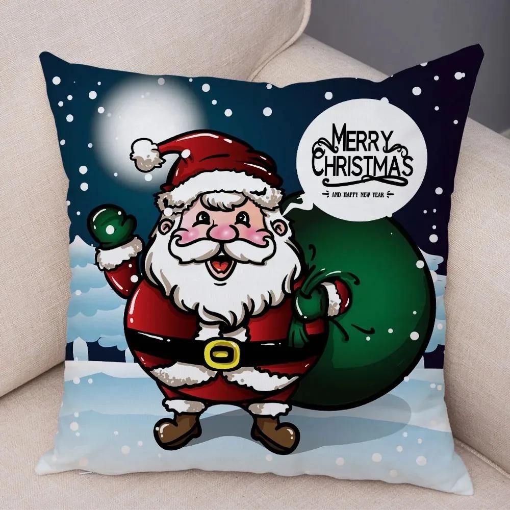Christmas Themed Pillowcases Car Accessories Office Santa Claus Living Room Sofa Home Pillowcases