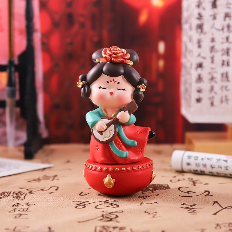 Large Roly-Poly Tang Dynasty Lady Ornament - Home Entrance & Festival Gift