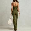 Women Casual Two Piece Set Sleeveless Tank Top with High Waist Wide Leg Pants Lounge Wear Summer Outfit