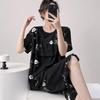 1011 New anti-bump cotton and silk pajamas women's summer ultra-thin short-sleeved trousers cotton and silk set large-size loungewear